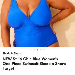 NWT TARGET WOMENS SZ 16 SWIMSUIT Blue One Piece Bathing Suit NWT -fast shipping!